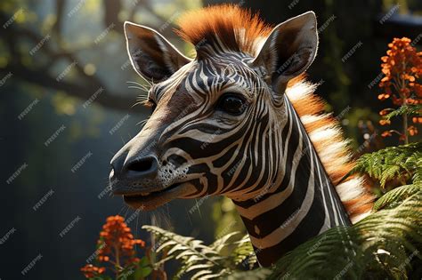  Okapi  A Creature Known for Its Striking Zebra-Like Stripes That Make It Look Like a Giraffe Wearing a Striped Suit!